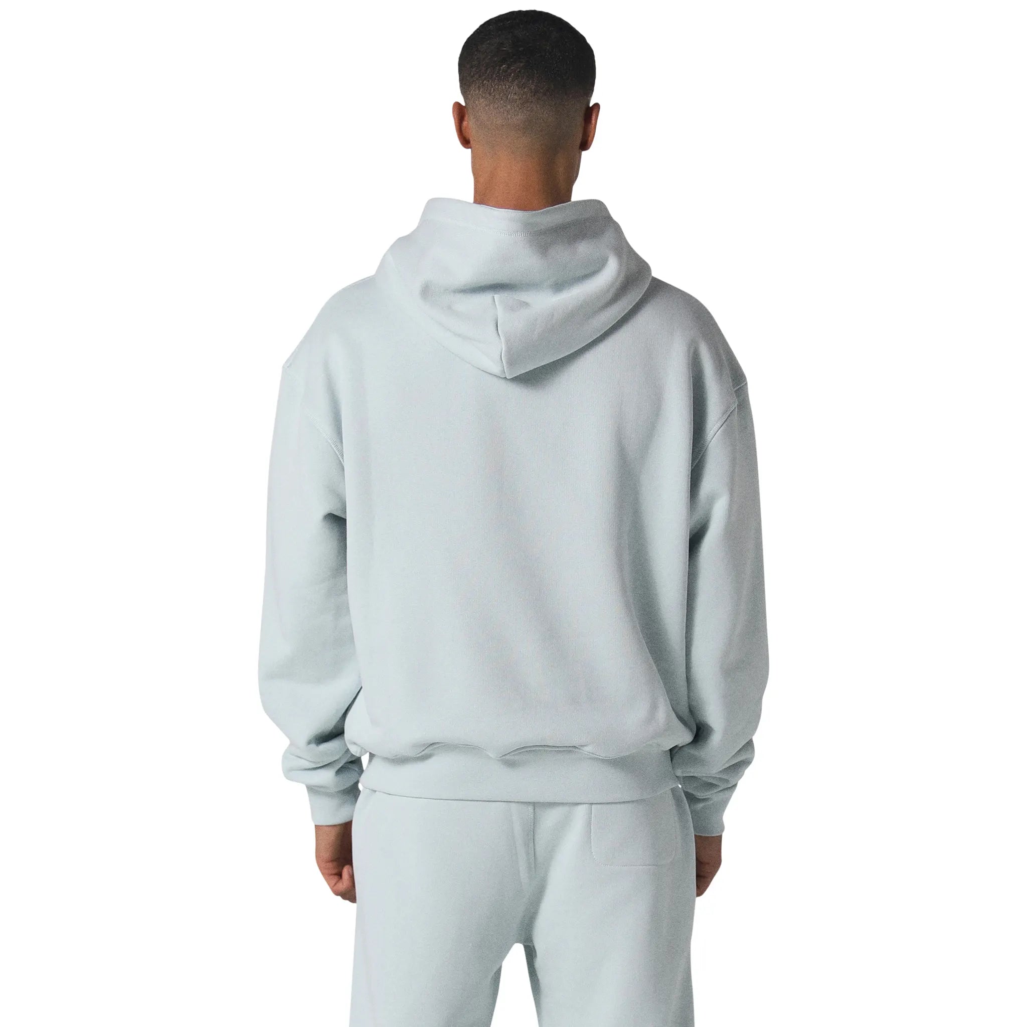 Model back view of Human Race Erisi Soft Blue Hoodie